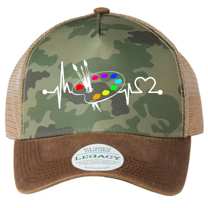 Paint Brush With Palette Heartbeat Funny Artist/painter/art Cool Gift Legacy Tie Dye Trucker Hat