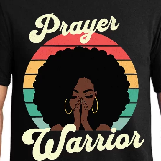 Praying Black Woman Afro Christian Sayings Prayer Pajama Set