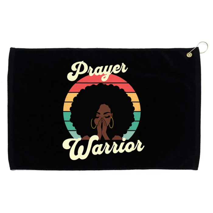 Praying Black Woman Afro Christian Sayings Prayer Grommeted Golf Towel