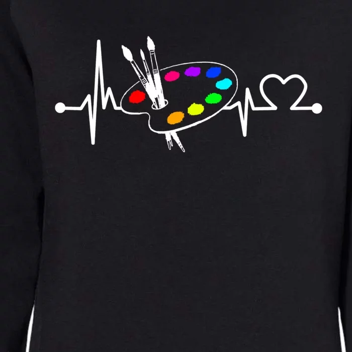 Paint Brush With Palette Heartbeat Funny Artist/painter/art Gift Womens California Wash Sweatshirt