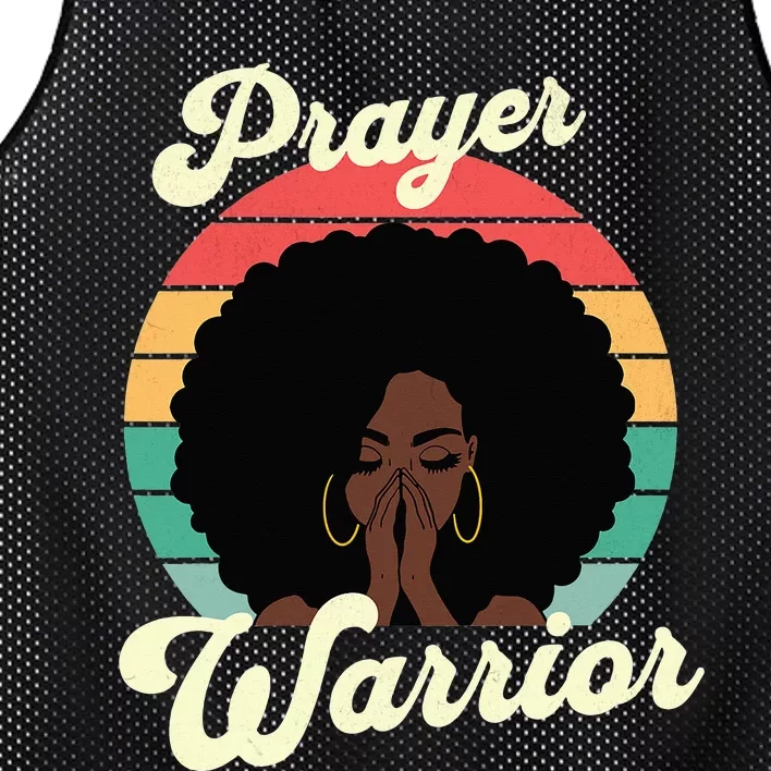 Praying Black Woman Afro Christian Sayings Prayer Warrior Mesh Reversible Basketball Jersey Tank