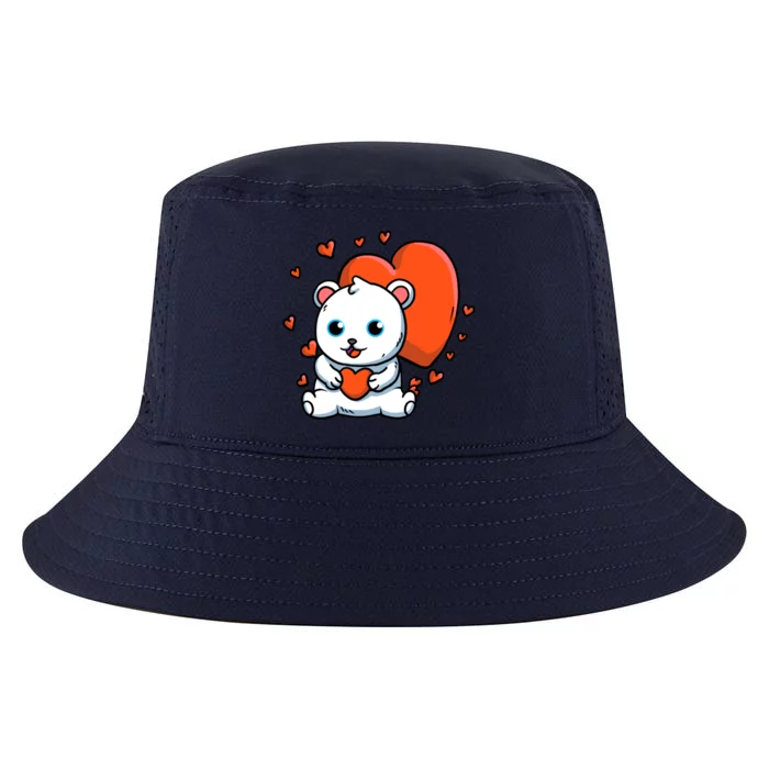 Polar Bear With Hearts Polar Bear Lovers Valentine's Day Cute Gift Cool Comfort Performance Bucket Hat