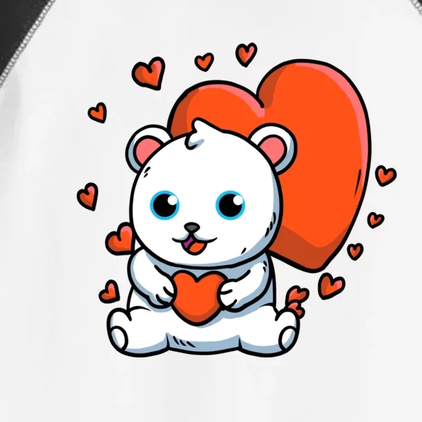 Polar Bear With Hearts Polar Bear Lovers Valentine's Day Cute Gift Toddler Fine Jersey T-Shirt