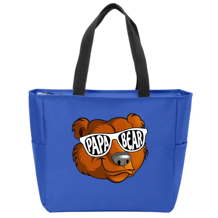 Papa Bear Wearing Sunglasses Gift Zip Tote Bag