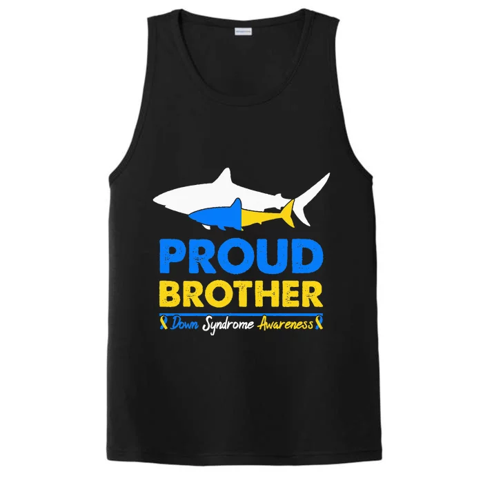 Proud Brother World Down Syndrome Awareness Day Shark T21 Performance Tank