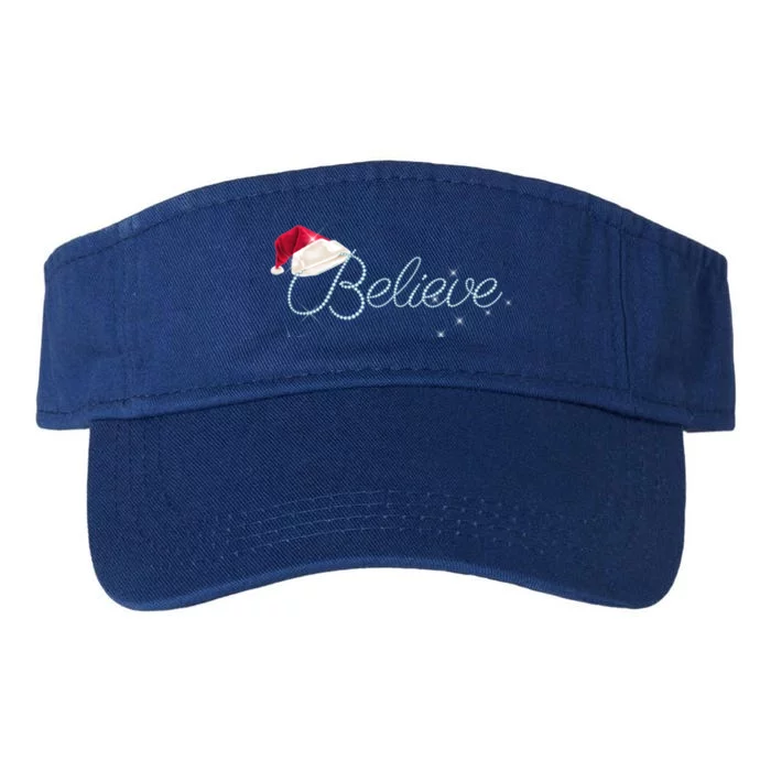 Pretty Believe With Santa Hat Holiday Christmas Gift Valucap Bio-Washed Visor