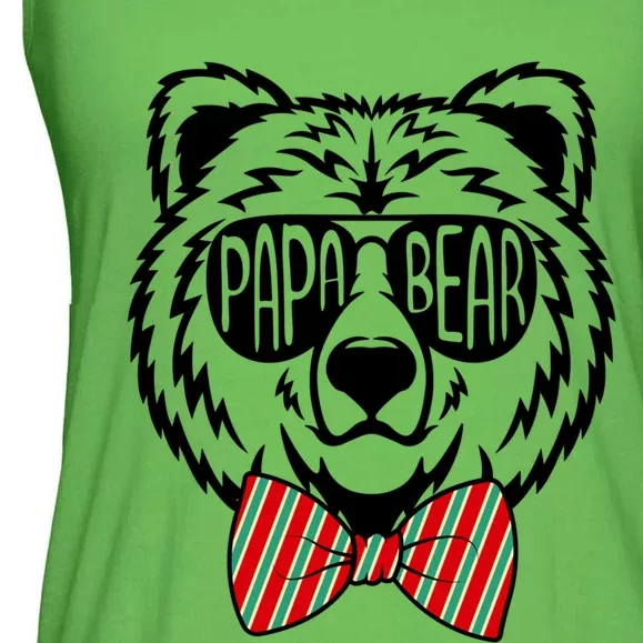 Papa Bear With Sunglasses Fathers Day Cool Gift Ladies Essential Flowy Tank