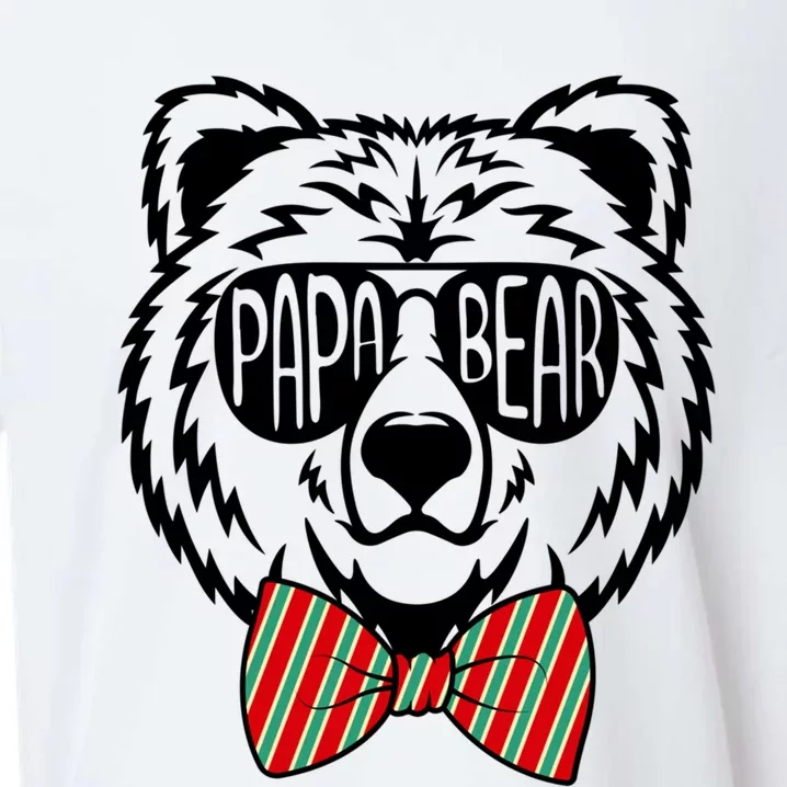 Papa Bear With Sunglasses Fathers Day Cool Gift Sueded Cloud Jersey T-Shirt