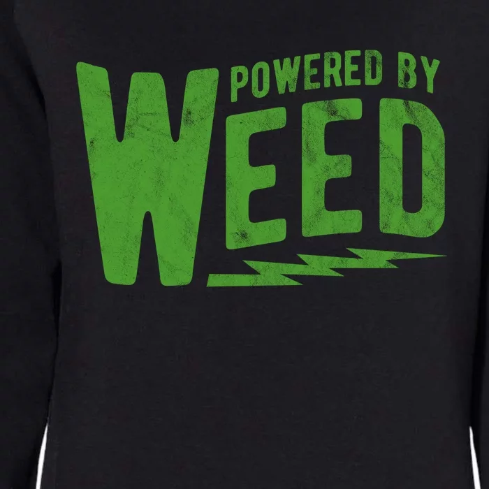 Powered By Weed Womens California Wash Sweatshirt