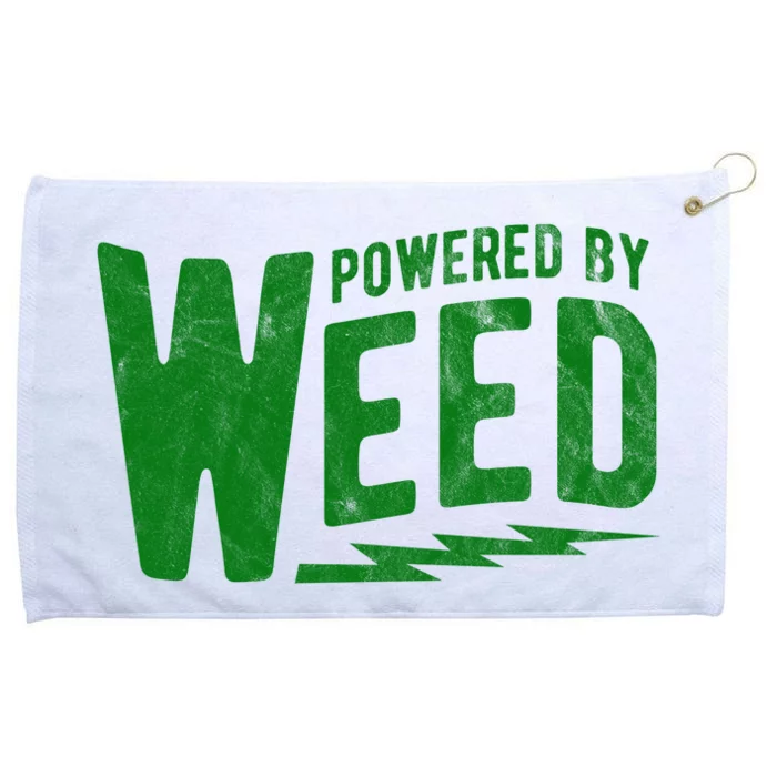 Powered By Weed Grommeted Golf Towel