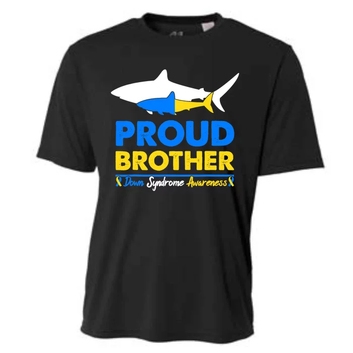 Proud Brother World Down Syndrome Awareness Day Shark T21 Cooling Performance Crew T-Shirt