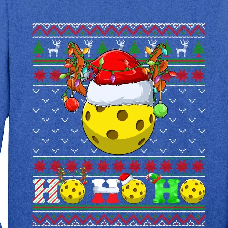 Pickleball Ball Xmas Tree Lights Ugly Christmas Sweater Gift Long Sleeve Shirt