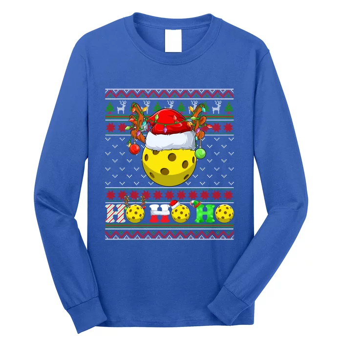 Pickleball Ball Xmas Tree Lights Ugly Christmas Sweater Gift Long Sleeve Shirt