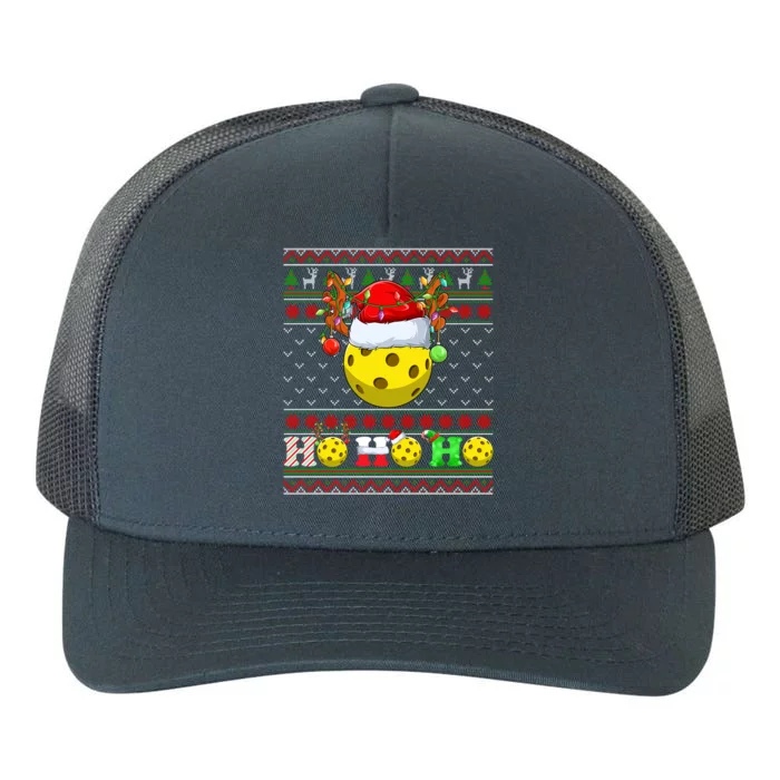 Pickleball Ball Xmas Tree Lights Ugly Christmas Sweater Gift Yupoong Adult 5-Panel Trucker Hat