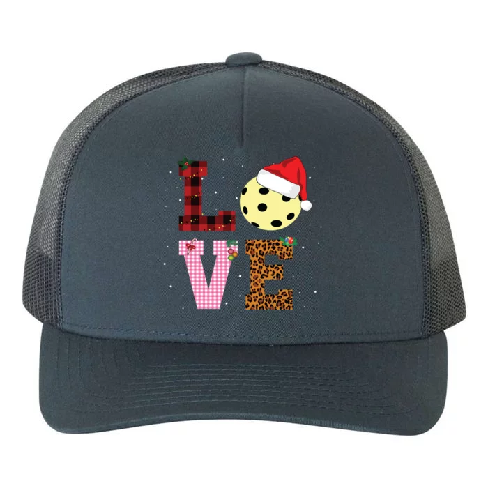 Pickle Ball Xmas Pajama Tee Leopard Patterns Plaid Gift Yupoong Adult 5-Panel Trucker Hat