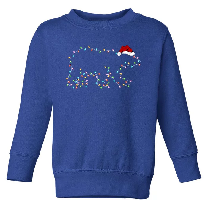 Polar Bear Xmas Lighting Santa Hat Polar Bear Christmas Funny Gift Toddler Sweatshirt