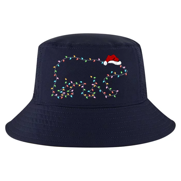 Polar Bear Xmas Lighting Santa Hat Polar Bear Christmas Funny Gift Cool Comfort Performance Bucket Hat