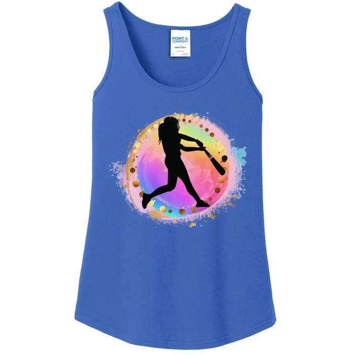 Pink Baseball Y Design Softball Plays Ball Gift Ladies Essential Tank