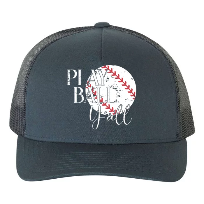 Play Ball Yall Baseball Sport Lover Yupoong Adult 5-Panel Trucker Hat