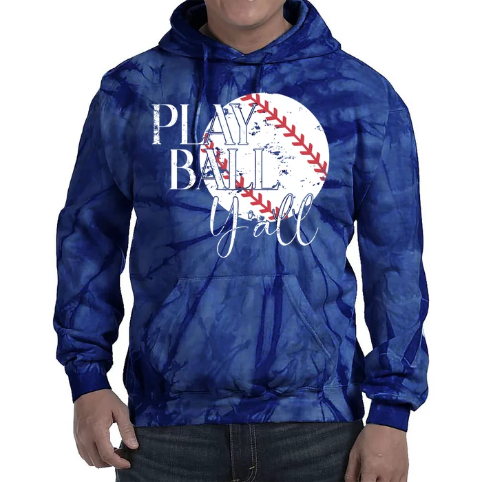 Play Ball Yall Baseball Sport Lover Tie Dye Hoodie