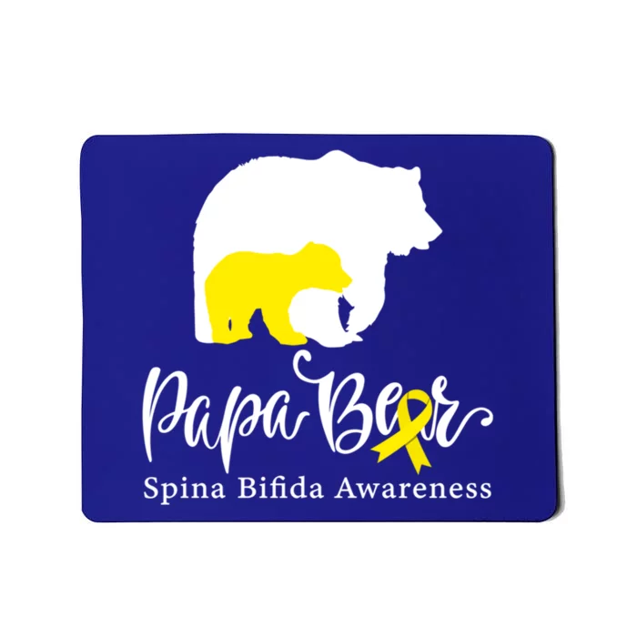 Papa Bear Yellow Ribbon Spina Bifida Awareness For Dad Gift Mousepad