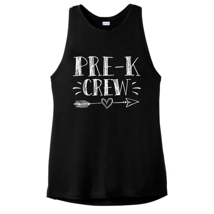 Prek Crew 1st Day Of School Prek Teacher Team Ladies Tri-Blend Wicking Tank