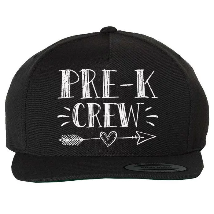 Prek Crew 1st Day Of School Prek Teacher Team Wool Snapback Cap