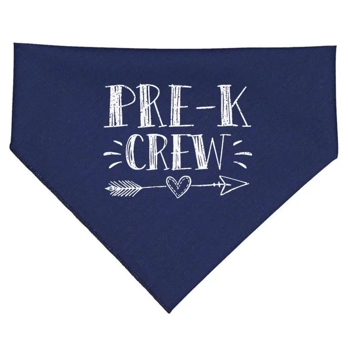 Prek Crew 1st Day Of School Prek Teacher Team USA-Made Doggie Bandana