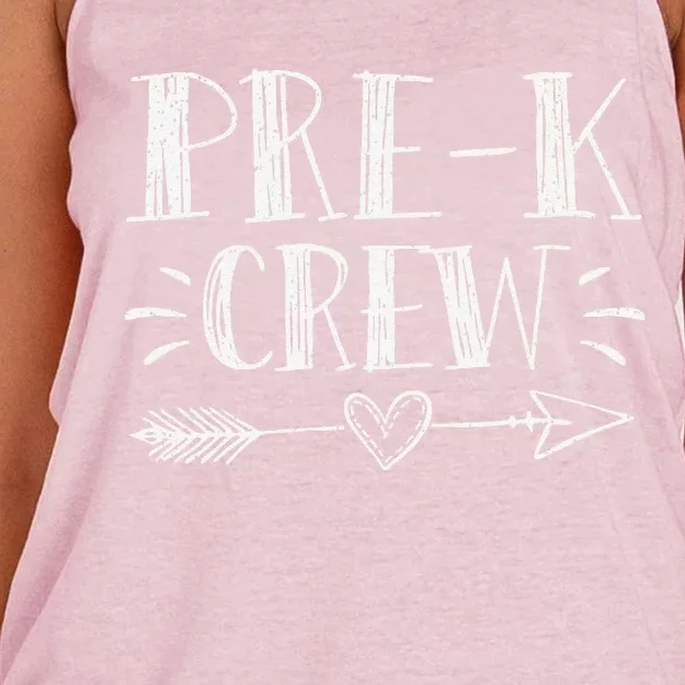 Prek Crew 1st Day Of School Prek Teacher Team Women's Knotted Racerback Tank