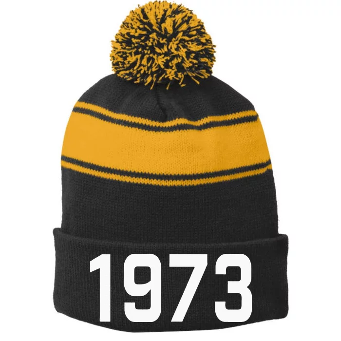 Pro Choice 1973 Womens Rights Feminism Roe Wade Stripe Pom Pom Beanie