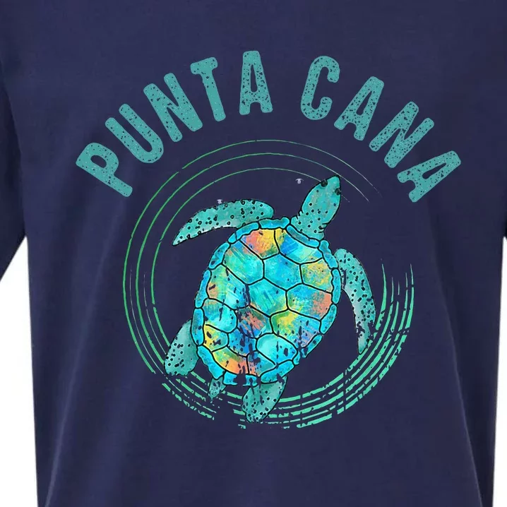 Punta Cana 2024 Beach Design Sea Turtle Illustration Sueded Cloud Jersey T-Shirt