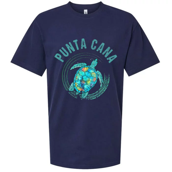 Punta Cana 2024 Beach Design Sea Turtle Illustration Sueded Cloud Jersey T-Shirt