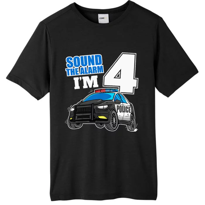 Police Car 4th Birthday Boy 4 Cop Policeman Officer Four ChromaSoft Performance T-Shirt