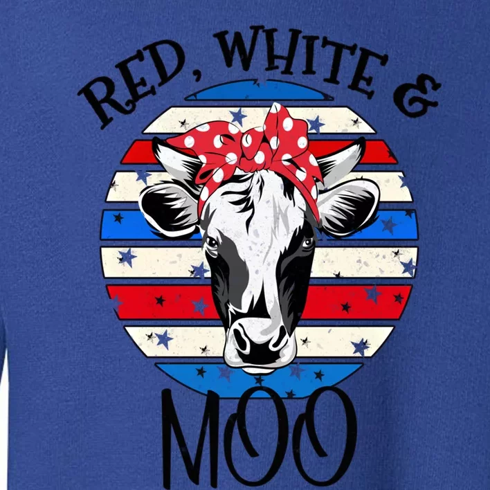 Patriotic Cow 4th Of July American Flag With Sunglasses Gift Toddler Sweatshirt