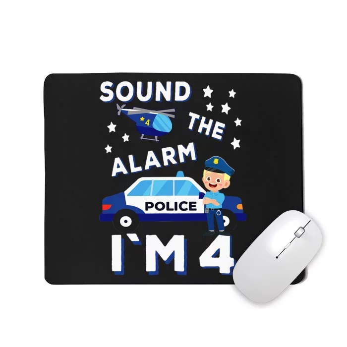 Police Car 4th Birthday Party S Police Mousepad