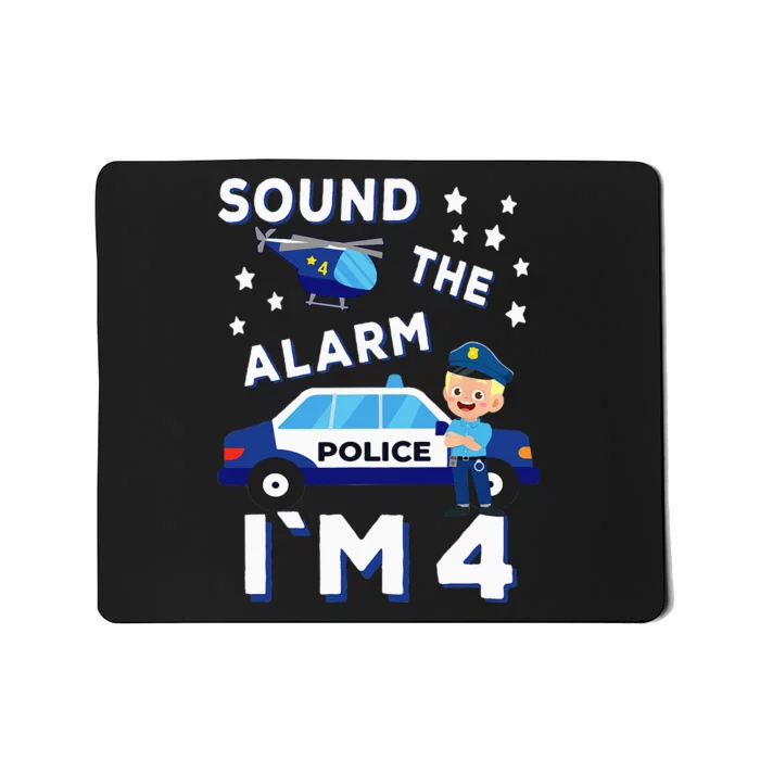 Police Car 4th Birthday Party S Police Mousepad