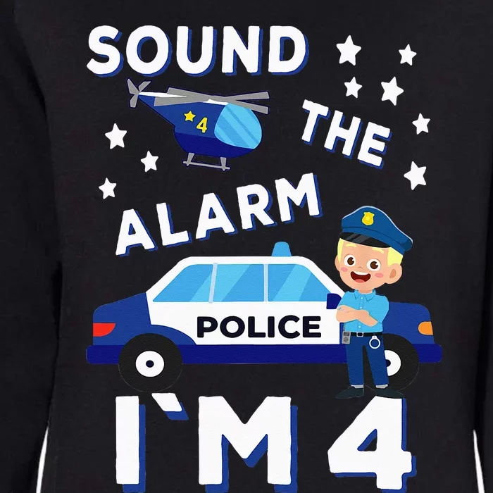 Police Car 4th Birthday Party S Police Womens California Wash Sweatshirt