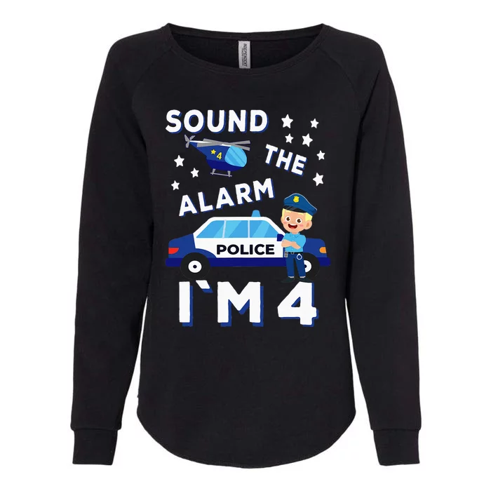 Police Car 4th Birthday Party S Police Womens California Wash Sweatshirt