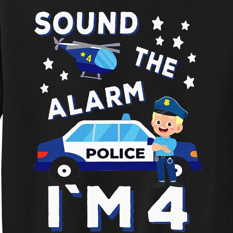 Police Car 4th Birthday Party S Police Tall Sweatshirt