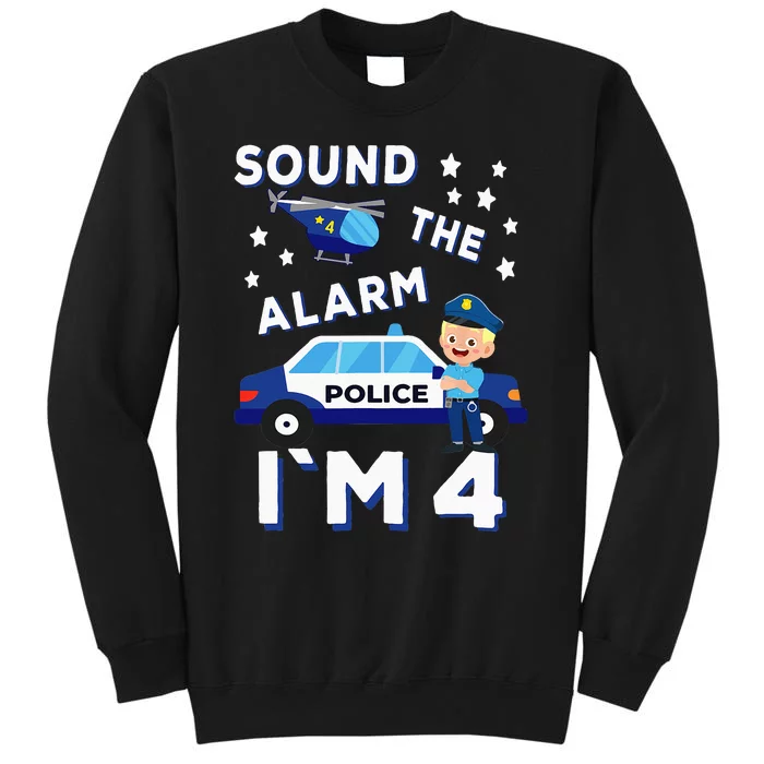 Police Car 4th Birthday Party S Police Tall Sweatshirt