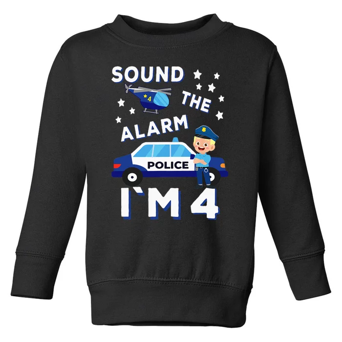 Police Car 4th Birthday Party S Police Toddler Sweatshirt