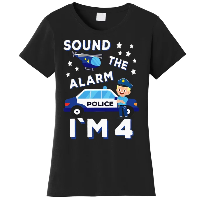 Police Car 4th Birthday Party S Police Women's T-Shirt