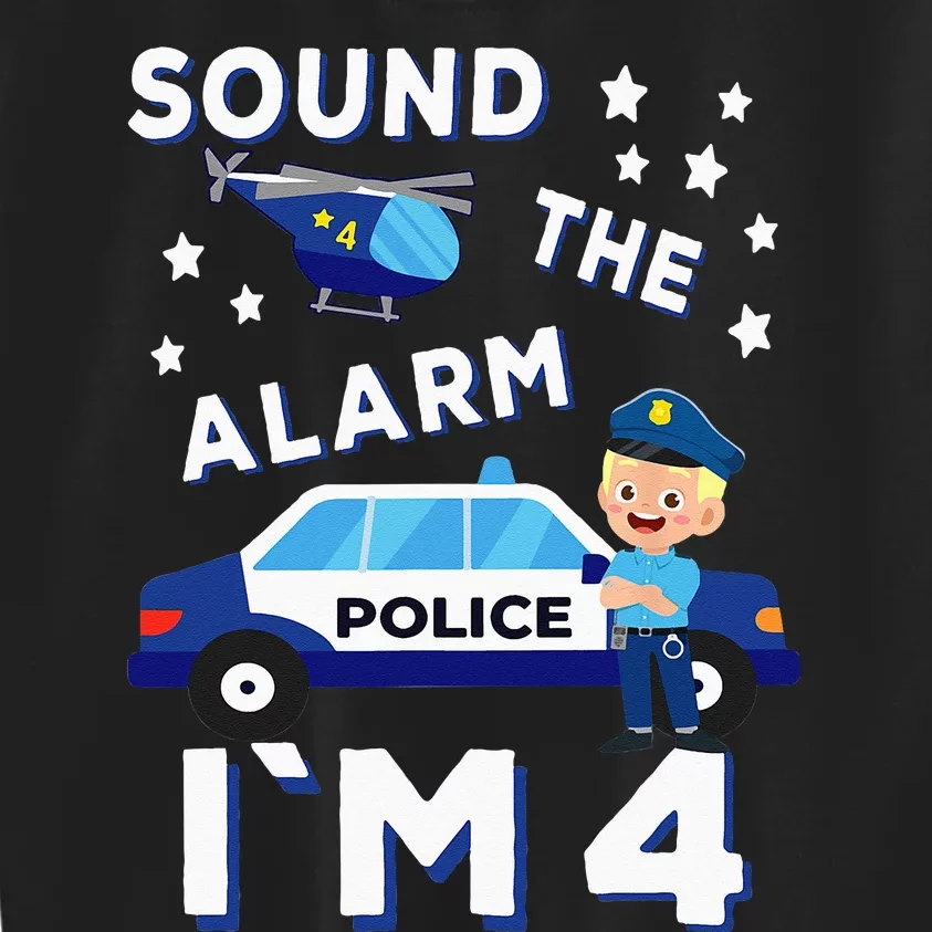 Police Car 4th Birthday Party S Police Kids Sweatshirt