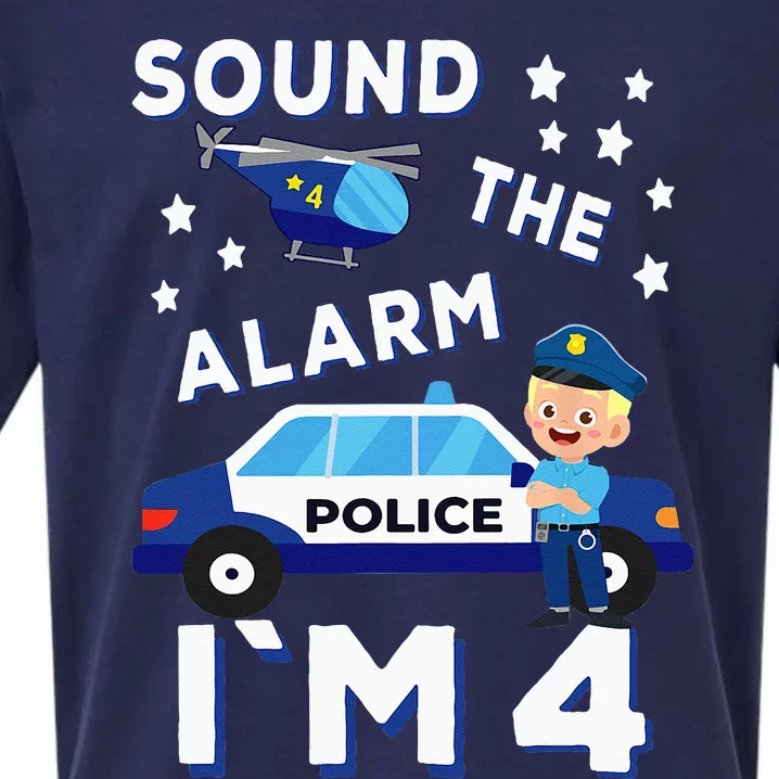 Police Car 4th Birthday Party S Police Sueded Cloud Jersey T-Shirt