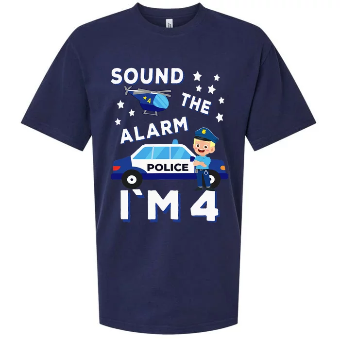 Police Car 4th Birthday Party S Police Sueded Cloud Jersey T-Shirt