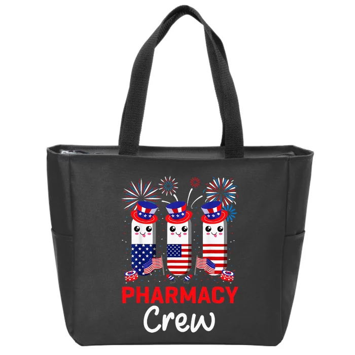 Pharmacy Crew 4th Of July Cute Pills American Patriotic Zip Tote Bag