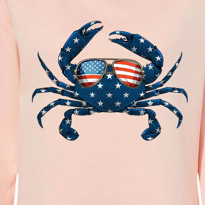 Patriotic Crab 4th Of July Usa Crustacean Seafood Crabbing Womens California Wash Sweatshirt