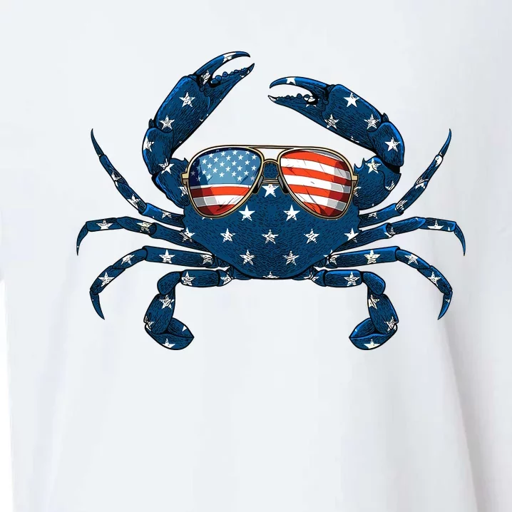 Patriotic Crab 4th Of July Usa Crustacean Seafood Crabbing Sueded Cloud Jersey T-Shirt