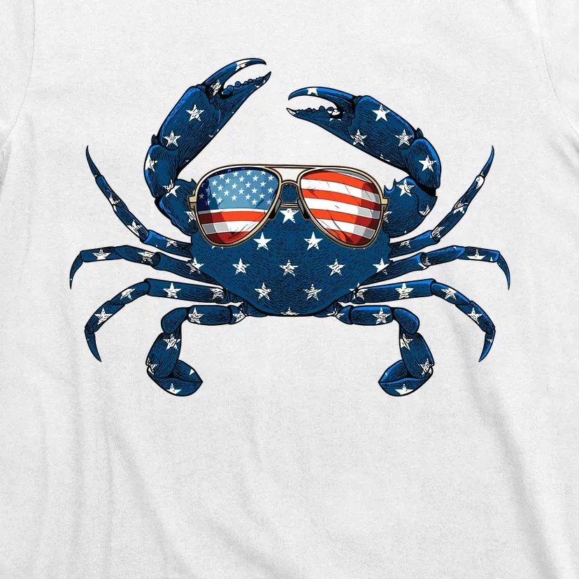 Patriotic Crab 4th Of July Usa Crustacean Seafood Crabbing T-Shirt