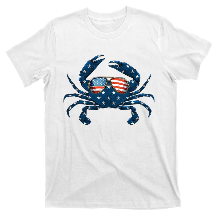 Patriotic Crab 4th Of July Usa Crustacean Seafood Crabbing T-Shirt